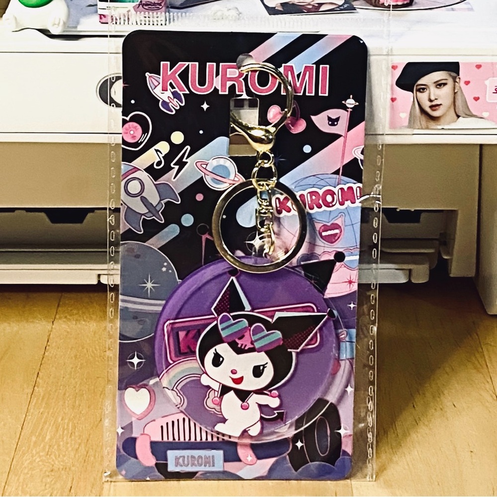 Sanrio Kuromi Purple Acrylic Bag Charm Keychain NEW